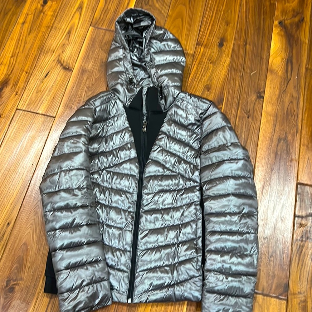 Calvin Klein silver and black puffer jacket